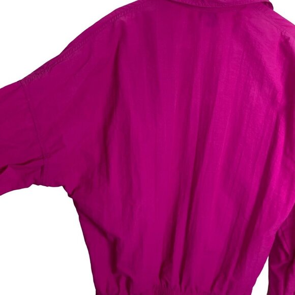 Vintage 90s Cyrk Windbreaker Anorak Jacket Medium Hot Pink Soccer Patch 1/4 Zip - Picture 7 of 7